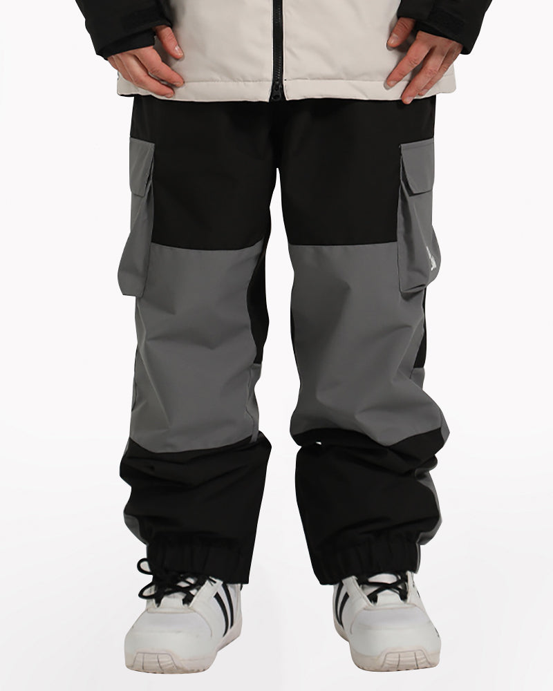 Ski Wear Patchwork Cargo Baggy Snow Pants -Unisex