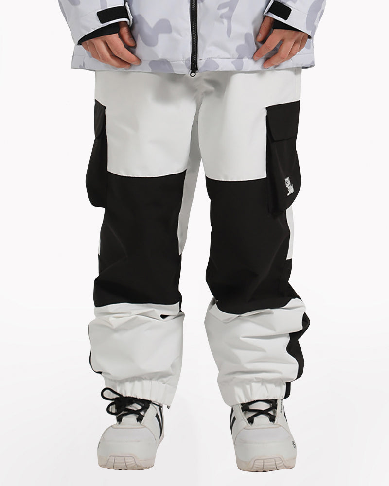 Ski Wear Patchwork Cargo Baggy Snow Pants -Unisex