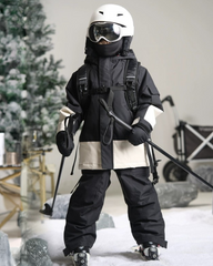 Ski Wear Color Block Waterproof Jacket&Bibs Kids Snow Suit (Single Unit Available)