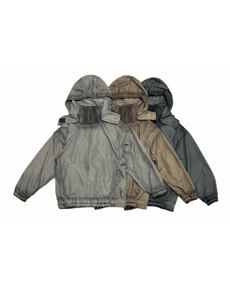 Steampunk Post-Apocalyptic Outdoor Distressed Stand Collar Hoodie