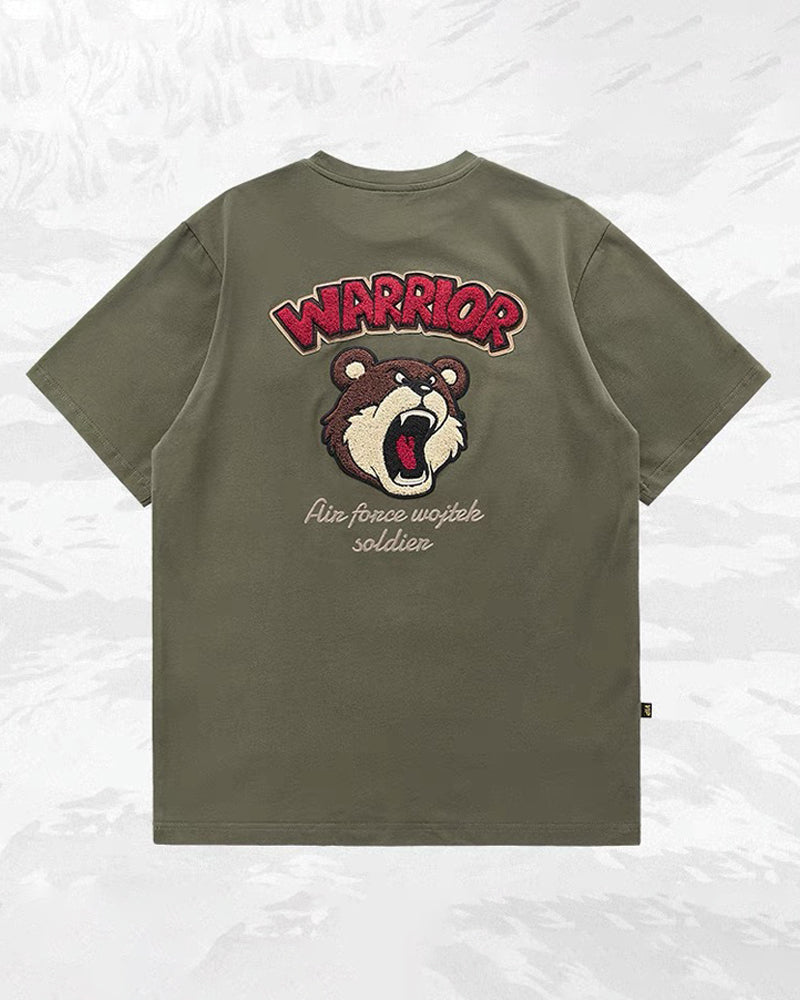 Steetwear Brown Bear Towel Embroidery T-Shirt