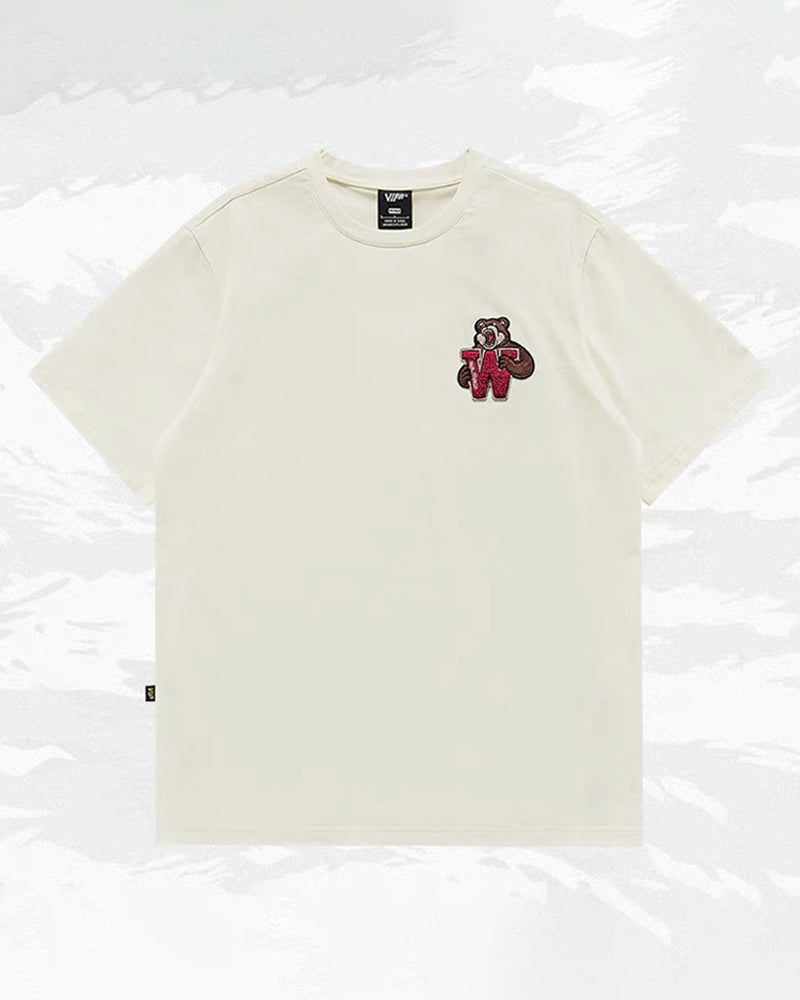 Steetwear Brown Bear Towel Embroidery T-Shirt
