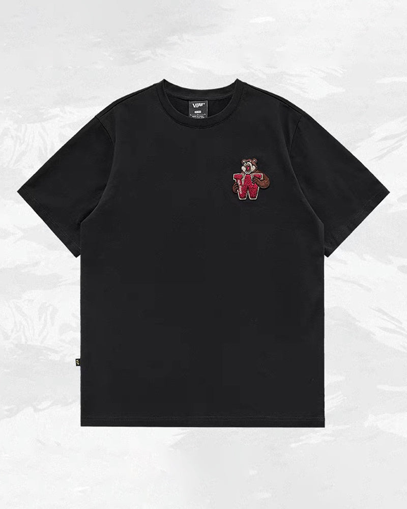 Steetwear Brown Bear Towel Embroidery T-Shirt