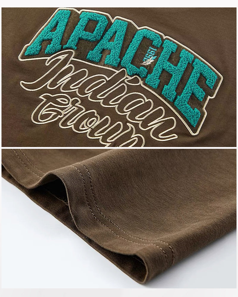 Steetwear Towel Embroidery Letters T-Shirt