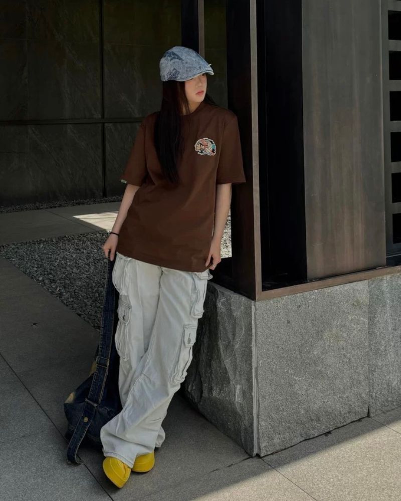 Steetwear Towel Embroidery Letters T-Shirt