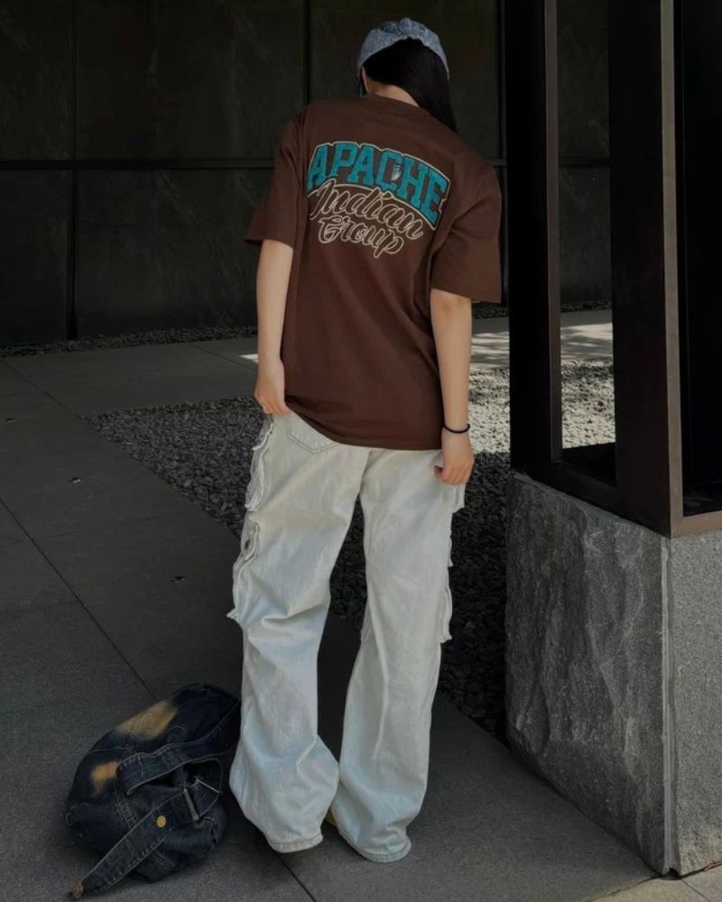 Steetwear Towel Embroidery Letters T-Shirt