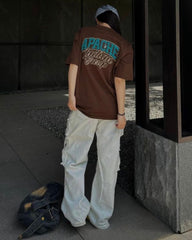 Steetwear Towel Embroidery Letters T-Shirt