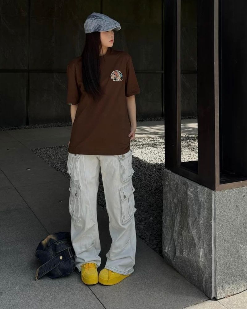 Steetwear Towel Embroidery Letters T-Shirt
