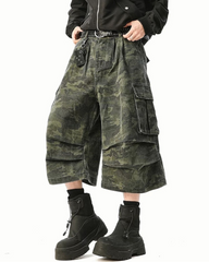 Street Denim-Look Cargo Shorts | Camo Baggy Jorts