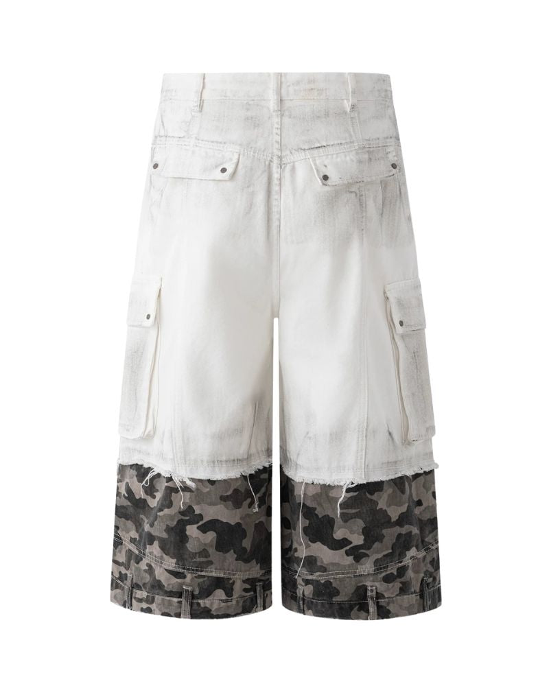 Pathwork Jorts Street Distressed Patchwork Camo Baggy Jorts – Rabock