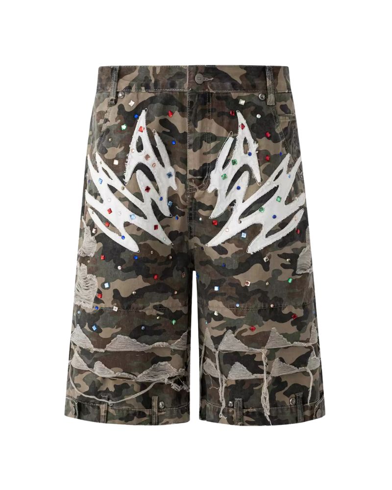 Street Vintage Camo Cargo Baggy Jorts