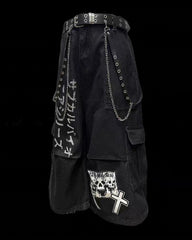 Street Washed Chains Denim Baggy Jorts