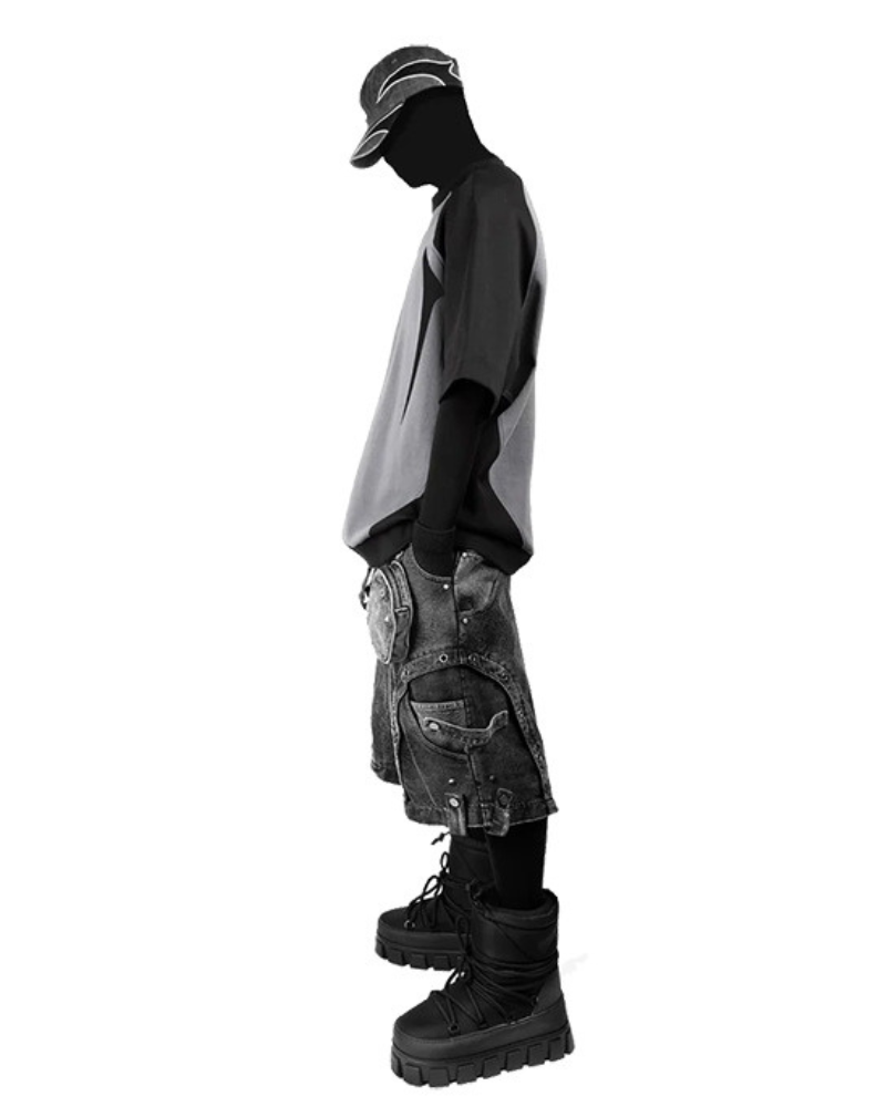 Street Washed Multi-Pocket Cargo Baggy Jorts