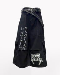 Street Washed Chains Denim Baggy Jorts