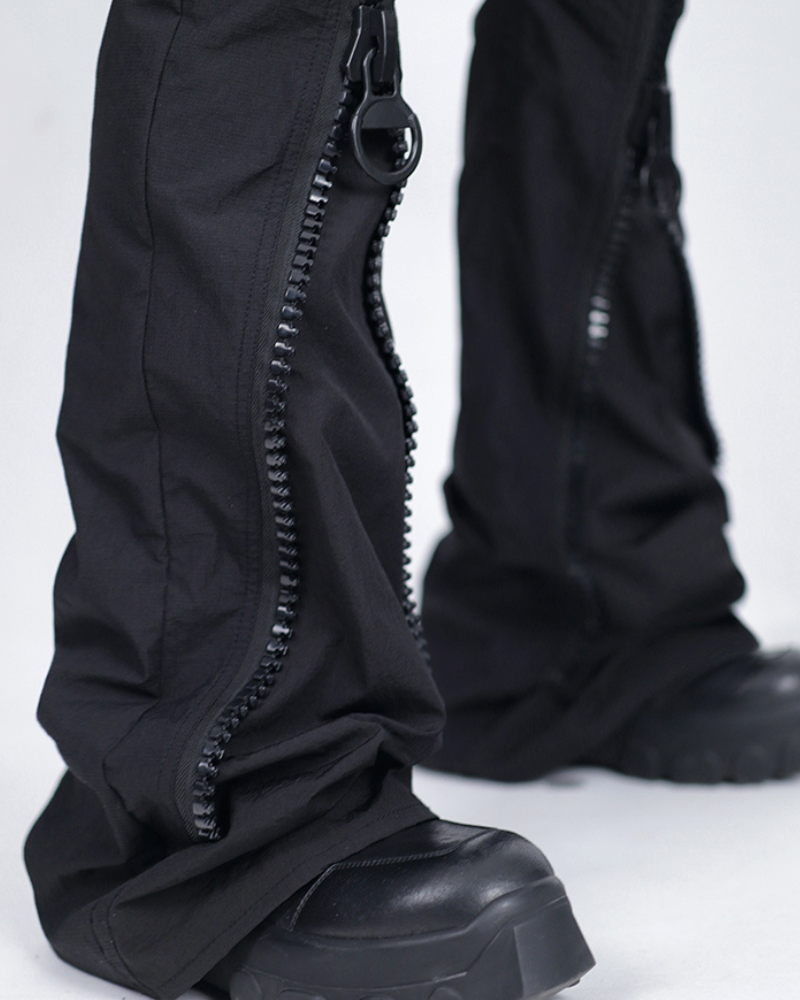 Opium Style Street Y2K Zipper Flared Pants