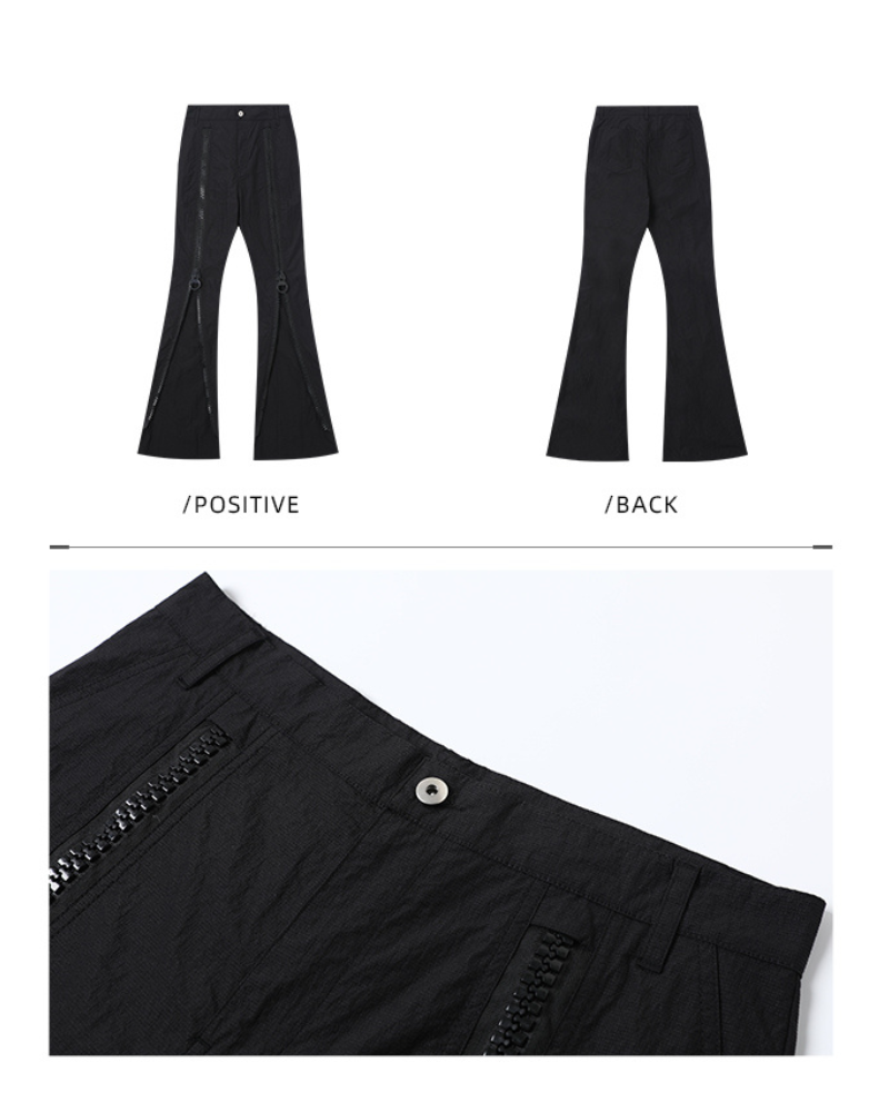 Opium Style Street Y2K Zipper Flared Pants