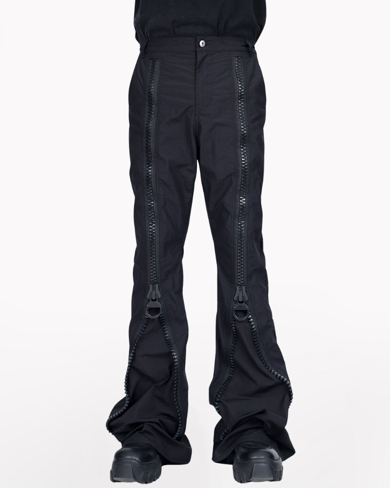 Opium Style Street Y2K Zipper Flared Pants