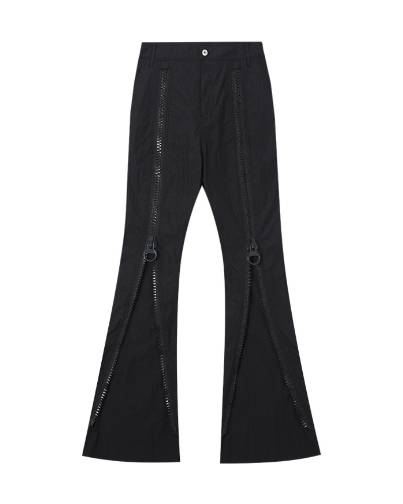 Opium Style Street Y2K Zipper Flared Pants