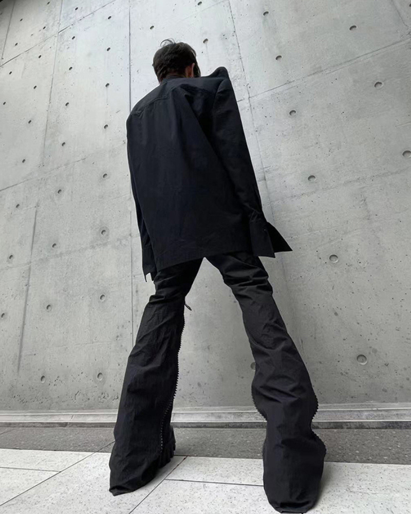 Opium Style Street Y2K Zipper Flared Pants