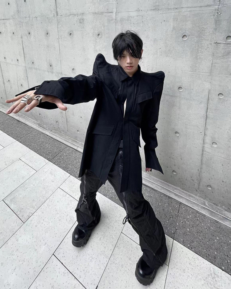Opium Style Street Y2K Zipper Flared Pants