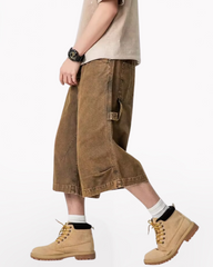 Street Unisex Denim-Look Shorts | Baggy Jorts