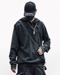 Streetwear Black Denim Hoodie