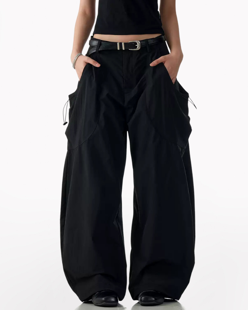Streetwear Curved Wide-Fit Women Cargo Pants