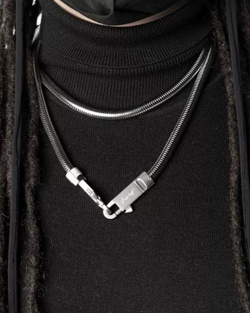 Streetwear Double-layered Snake Bone Necklace