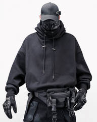 Streetwear High-Neck Fleece Hoodie