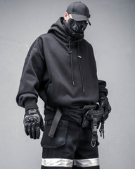 Streetwear High-Neck Fleece Hoodie