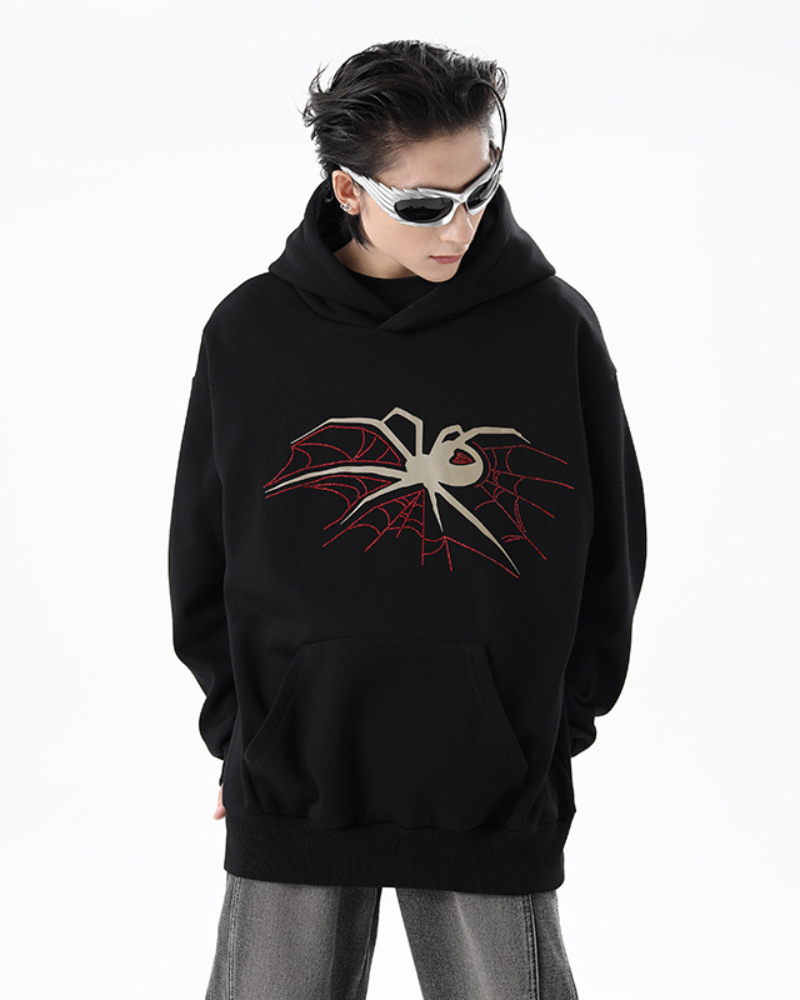 Streetwear Hip-Hop Spider Y2K Hoodie