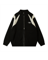 Streetwear Knitted Zip Up Turtleneck Sweater