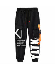 Streetwear Letter Ribbon Plus Size Cargo Pants