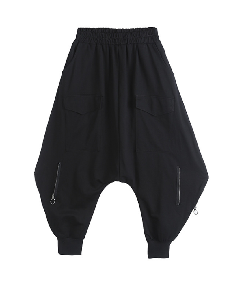 Streetwear Loose Thickened Hakama Pants