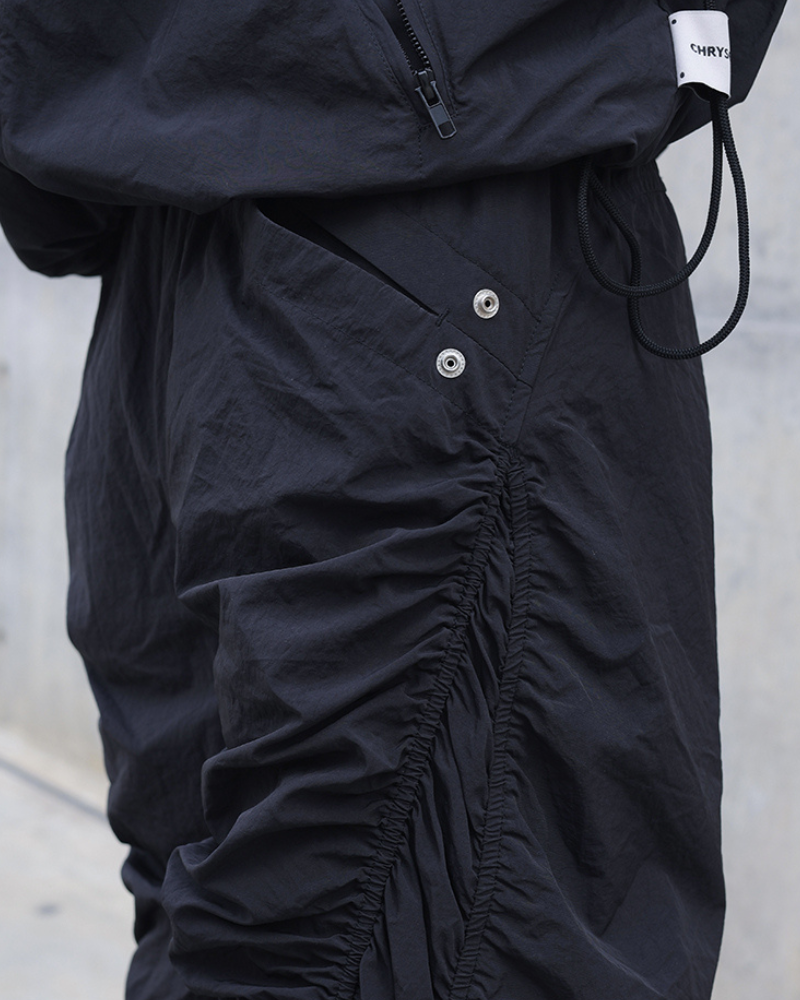 Streetwear Opium Style Pleated Spiral Loose Pants