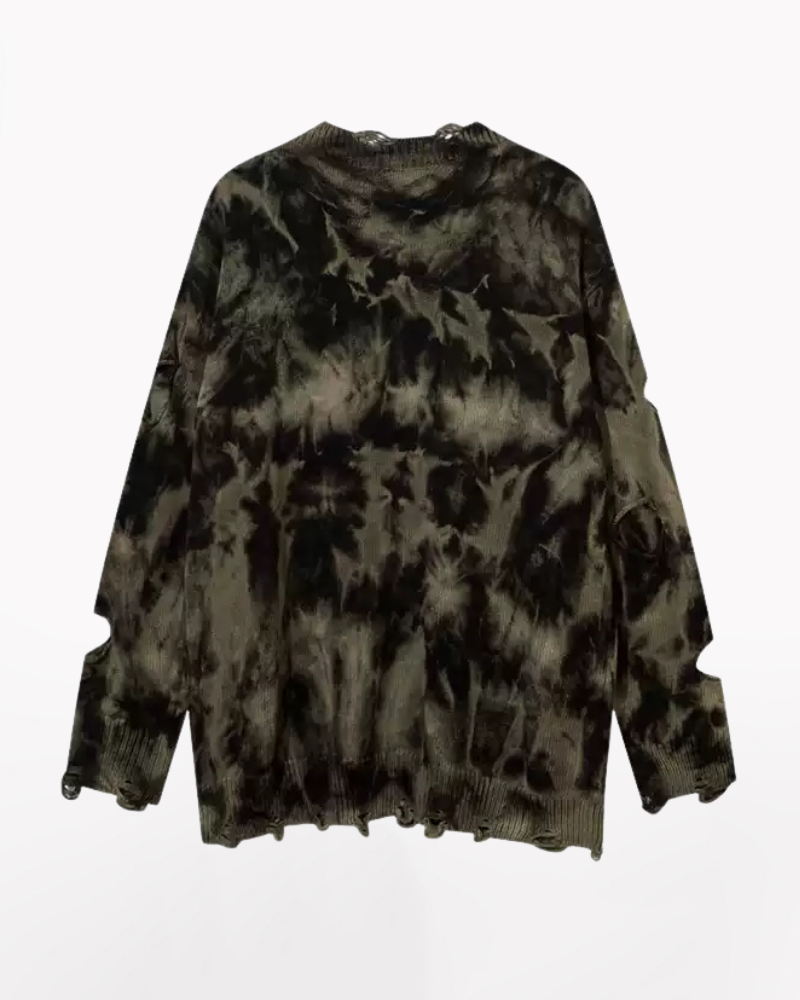 Streetwear Raw Edge Ripped Sweater