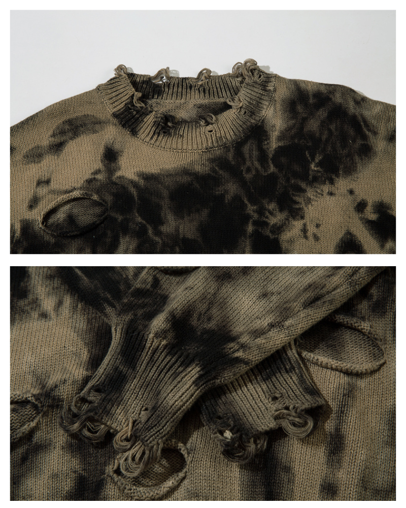 Country Ripped Sweater Streetwear Raw Edge Ripped Sweater – Rabock