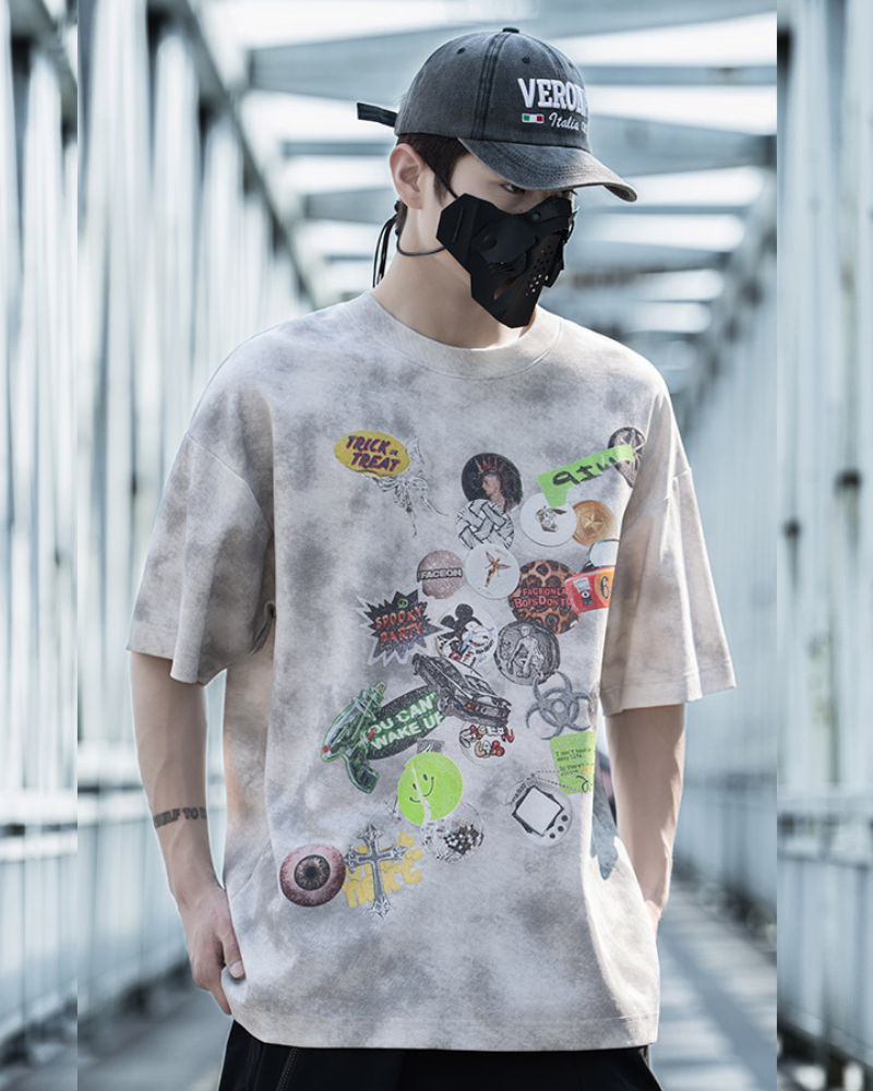 Streetwear  Unisex Graffiti Graphic T-Shirt
