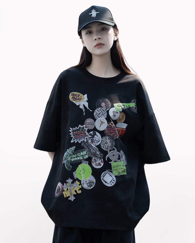Streetwear  Unisex Graffiti Graphic T-Shirt