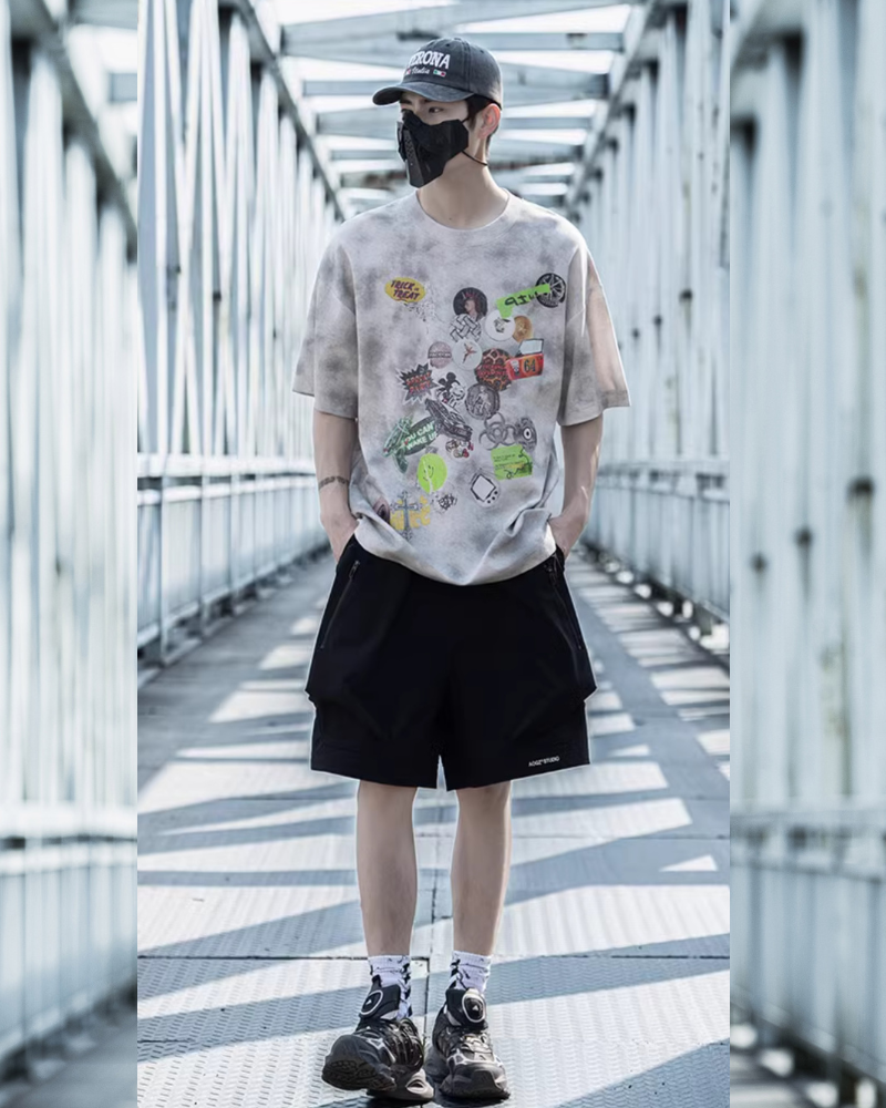 Streetwear  Unisex Graffiti Graphic T-Shirt