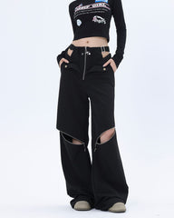 Streetwear Dual-wearable Zippered Cargo Pants