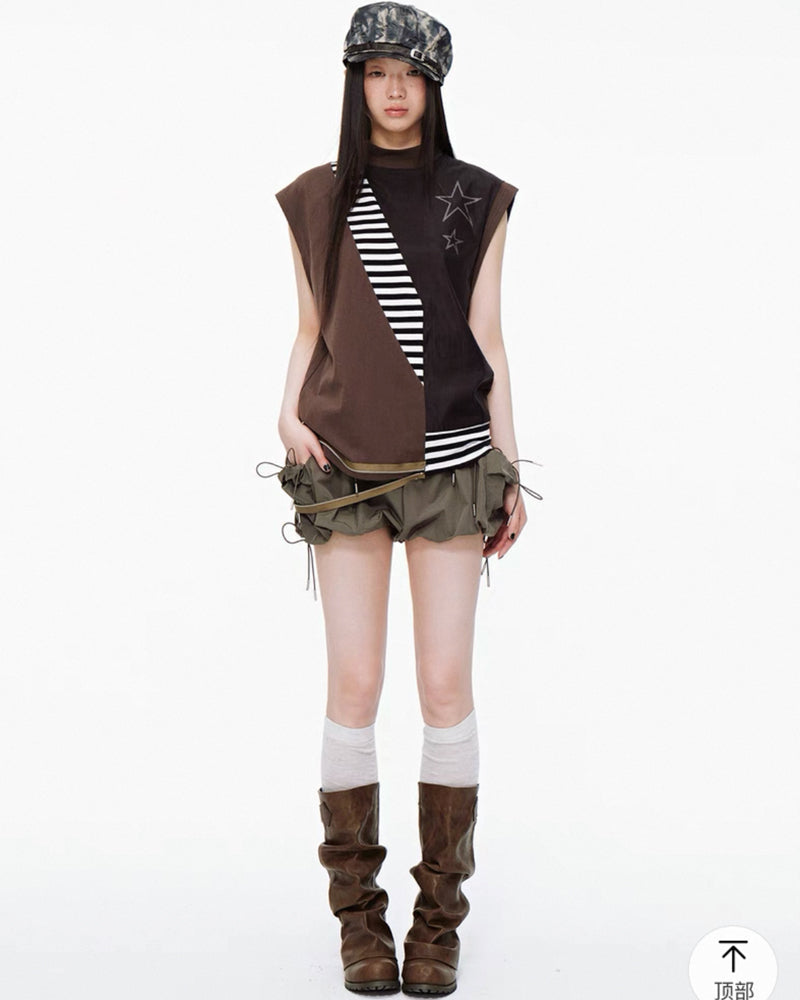 Summer Knot Tie Bubble Cargo Shorts