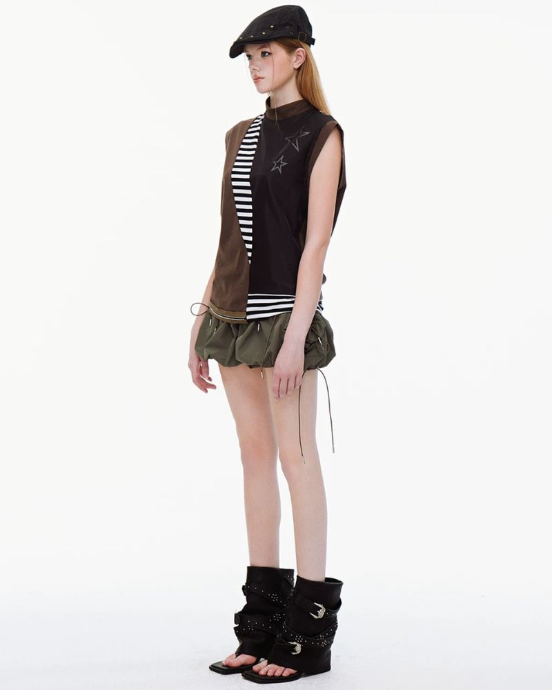 Summer Knot Tie Bubble Cargo Shorts