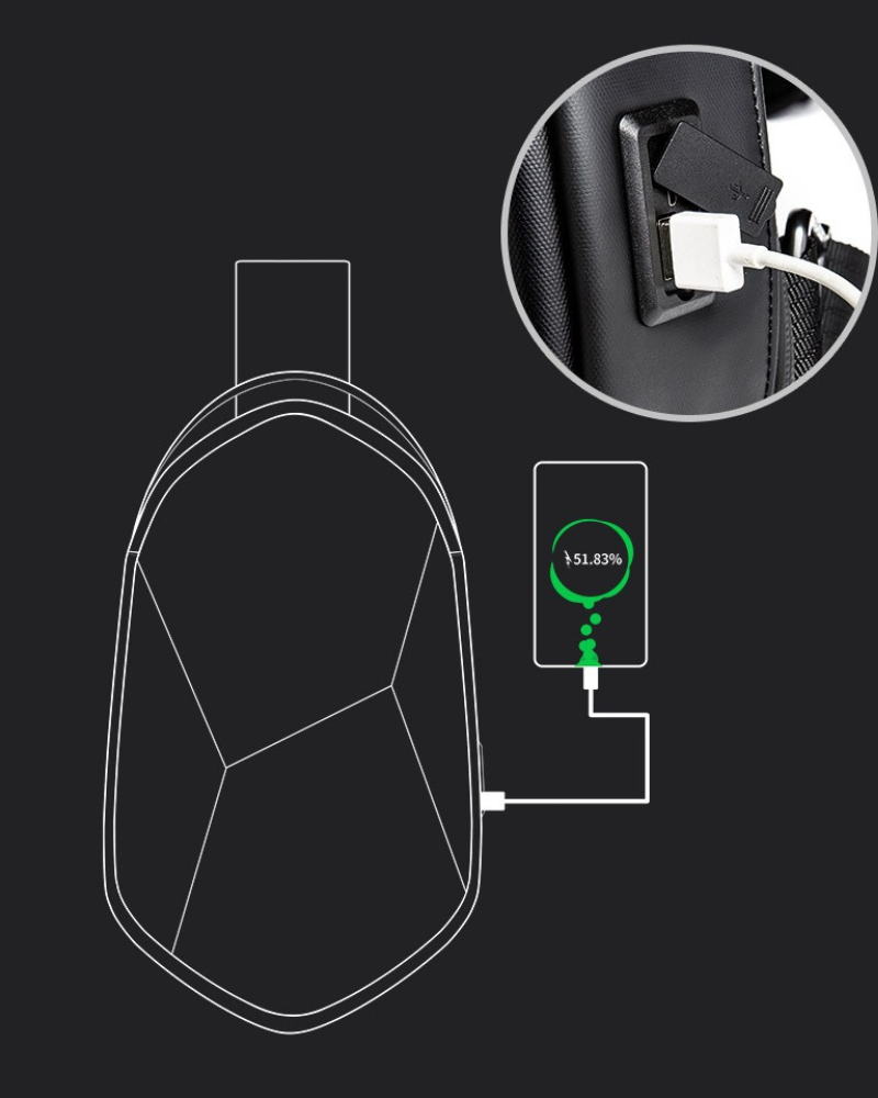 Hard Shell Polyhedron Sling Backpack