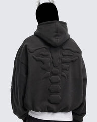 Street 3D Bone Print Thick Hoodie
