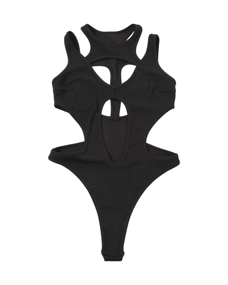 Black Cut-out Bodysuit