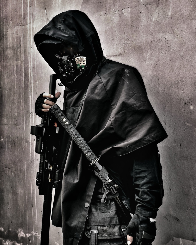 Waterproof Cyberpunk Samurai Cloak Jacket