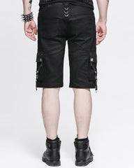 Black Zipper Punk Shorts