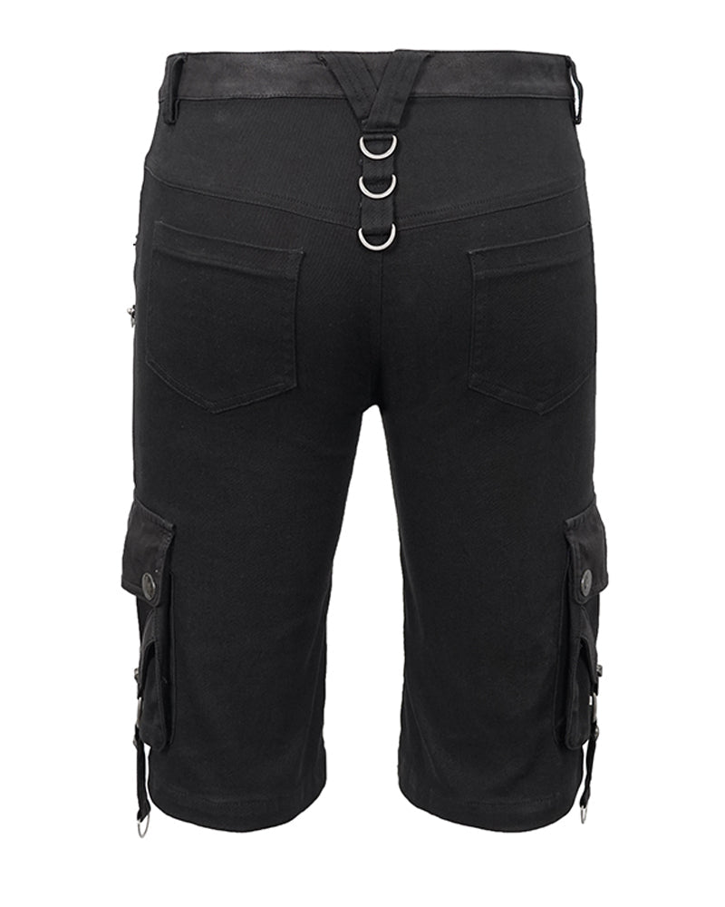 Black Zipper Punk Shorts