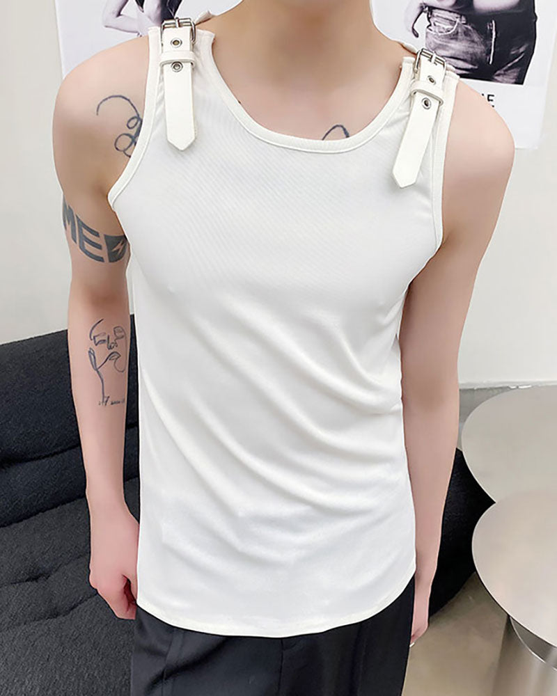 Sleeveless Strap T-Shirt | Muscle Shirt